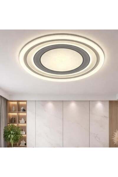 Genericc Modern Round Ceiling Light White with Black Lines LED 50 cm
