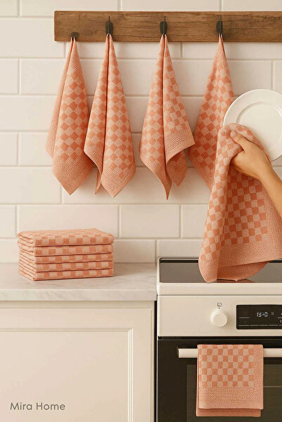 Mira Home 10 قطع من قماش تجفيف المطبخ منقوش بنقشة الداما مقاس 50×70 سم بلون ا...