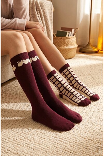 monchermo Bordo 2li Kadın Çorap