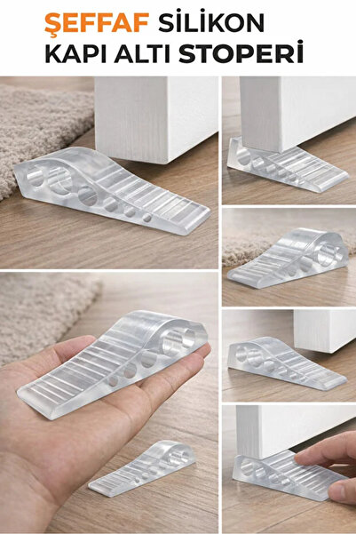 RED KİTCHEN Şeffaf Silikon Kapı Altı Stoperi Tutucu Kapı Durdurucu