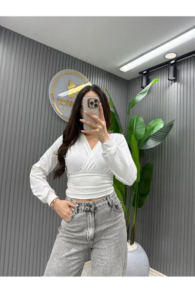 hiranurfashion Ital Palyemi̇d Cruvaze Bluz