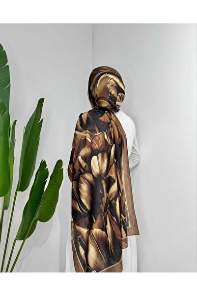 CARAVSTORE Cotton Lu Kirişik Duran Non-Slip Comfortable to Use Tesettür Shal