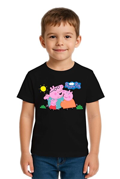 SEDİRLİ Tricou unisex Peppa Pig cu imprimeu pentru copii, bumbac bucăți din b...