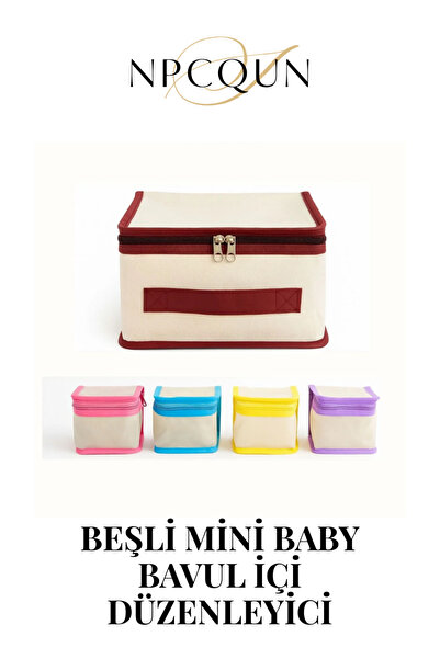 5'li Çocuk Odası Baby Valiz Düzenleyici Bavul İçi Organizer Set Unisex Çanta Düzenleyici