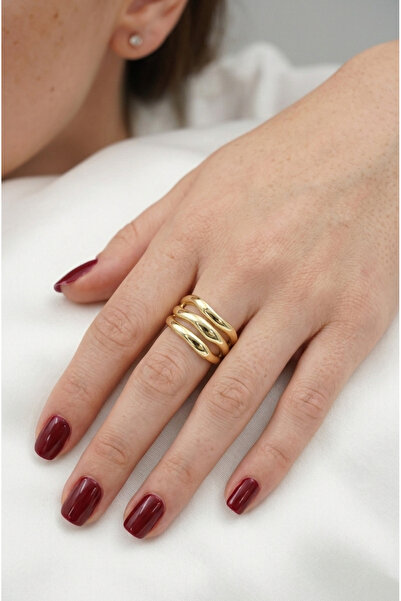 İris Jewelrys Çelik Estado Gold Yüzük