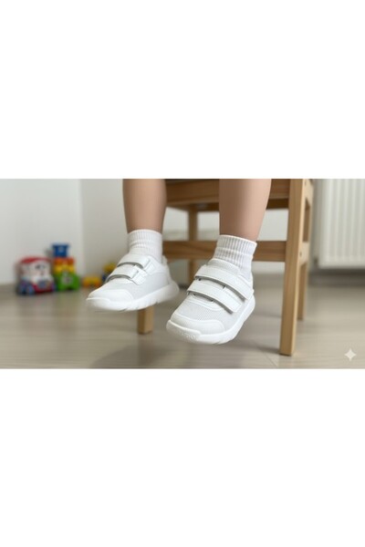 Vicco Yatu Velcro Lightweight Comfortable Children's Sports Shoes White