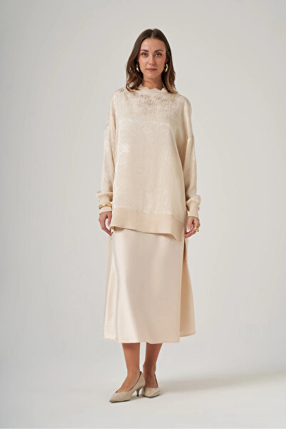 Nuss 3013 Jacquard Detail Tunic - Cream