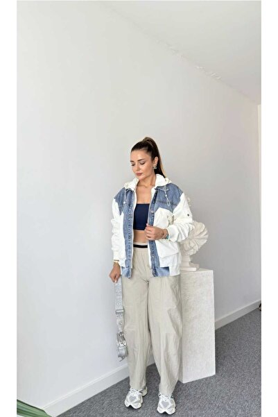 QİMYA BUTİK Veto Women's Jean Detailed Hooded Raincoat Coat