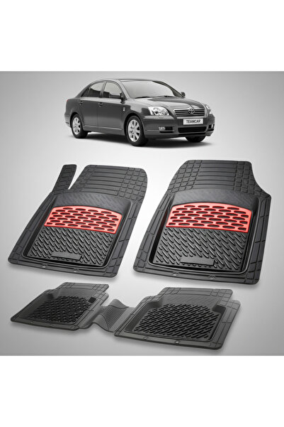 TEAMCAR Πατάκια δαπέδου Toyota Avensis T250 Συμβατά Sedan 2003-2006 | Κόκκινα