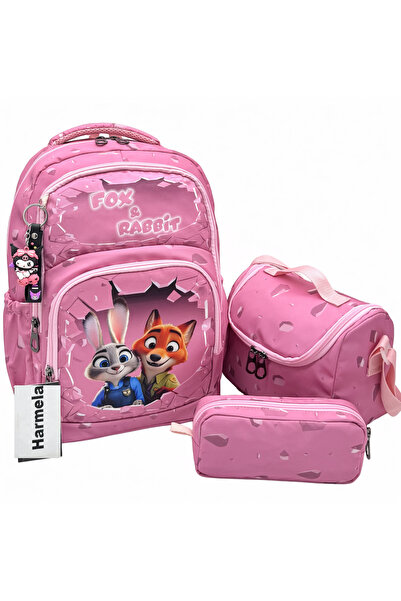 Harmela Character Patterned First School Bag 3-Piece Set Backpack Primary Sch...