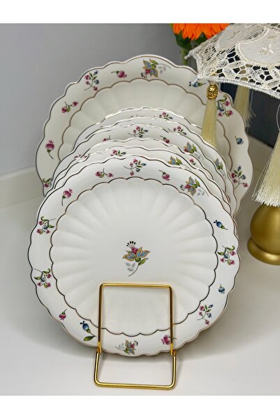 cicizuccaciye 7 Parça Porselen Vintage Pasta / Servis Seti