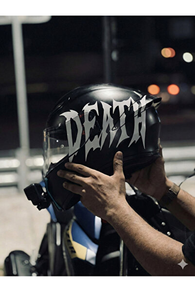 SUNA Motor-Kask-Laptop-Araba için Death Yazı Sticker Etiket (25x15CM)