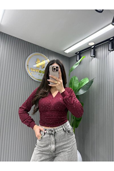 hiranurfashion Ital Palyemi̇d Cruvaze Bluz