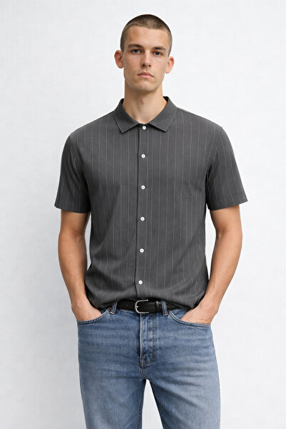 DAMGA JEANS Ανδρικό κοντομάνικο πουκάμισο Ριγέ Smoked Summer Shirt