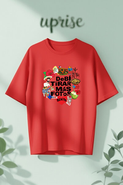 Vordevia Bad Bunny Debi Tirar Mas Fotos cu imprimeu bumbac lu supradimensiona...