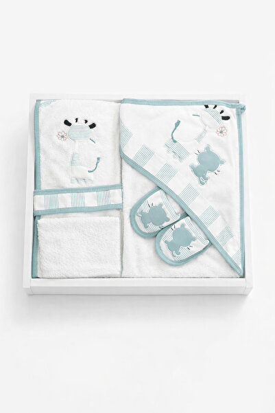 moukou طقم روب حمام للأطفال مطرز بيبي بورنوز من كيوت جيرافا - 100% قطن - قطن ...