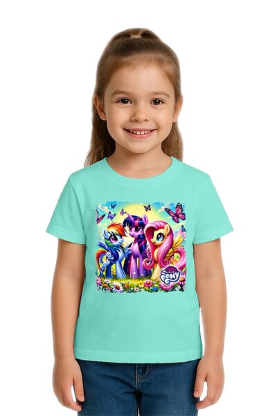SEDİRLİ Tricou unisex pentru copii My Little Pony cu imprimeu bumbac bucăți d...