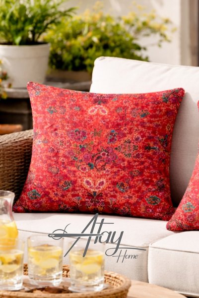 Atay Home Bohemian Ethnic Patterned Decorative Throw Pillow Cover Double-Sided 43X43 cm – Vintage Style Sofa Cushion Cover
