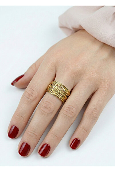 İris Jewelrys Çelik Espira Gold Yüzük