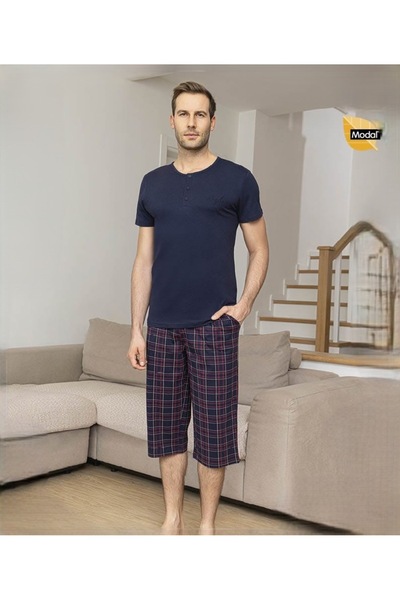 Aydoğan Men's Modal Piece Short Sleeve Pajama Set