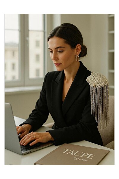 TAUPE Bijoux Sophia İncili ve Taşlı Omuz Broşu (Apolet)