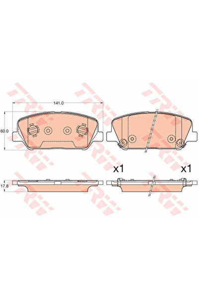 TRW Set plăcuțe de frână, frână pe disc GDB3582