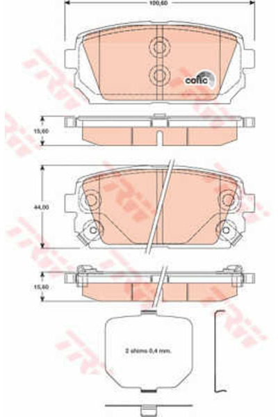 TRW Set plăcuțe de frână, frână pe disc GDB3462