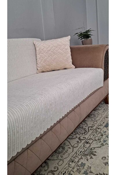 DAHABELLA LUXE HOME Bambu Fitilli Kadife Kaymaz Koltuk Örtüsü 170X210cm Sünge...