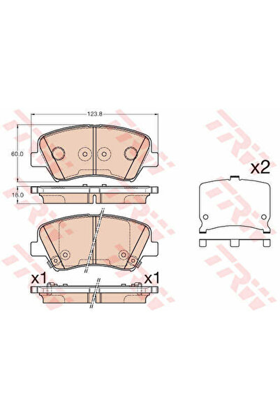 TRW Set plăcuțe de frână, frână pe disc GDB3552