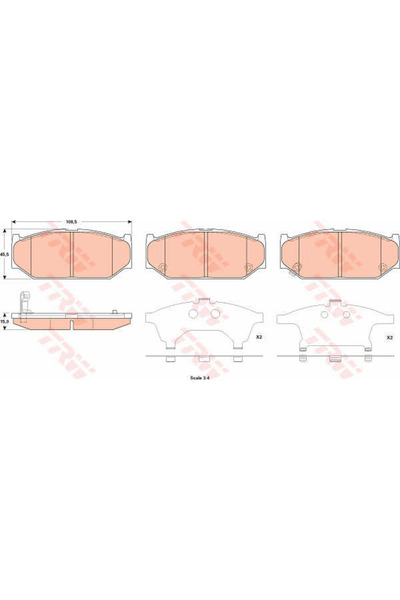 TRW Set plăcuțe de frână, frână pe disc GDB3522