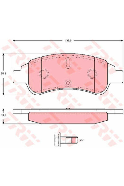 TRW Σετ τακάκια φρένων, δισκόφρενο GDB1623