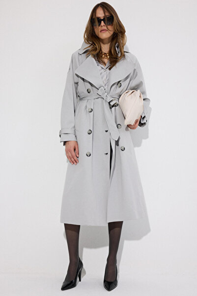Touché Privé Belted K Double-Breasted Trench Coat