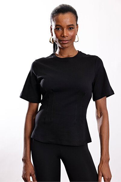 5in1Canpolat Crna majica sa olovkom oko struka 17487