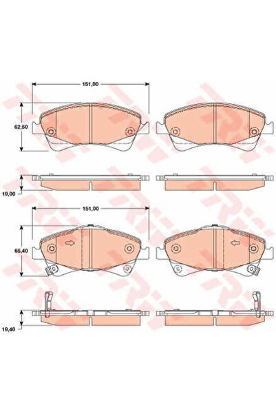 TRW Set plăcuțe de frână, frână cu disc GDB3479