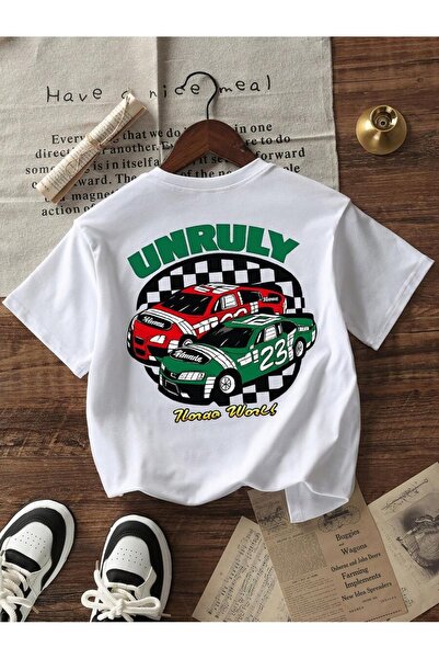 SVART WEAR Unruly cu imprimeu guler rotund bumbac 100% i Tricou cu mânecă scu...