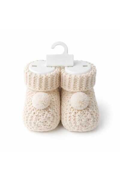 Tiasis Knitted Pompom Baby Booties>Newborn