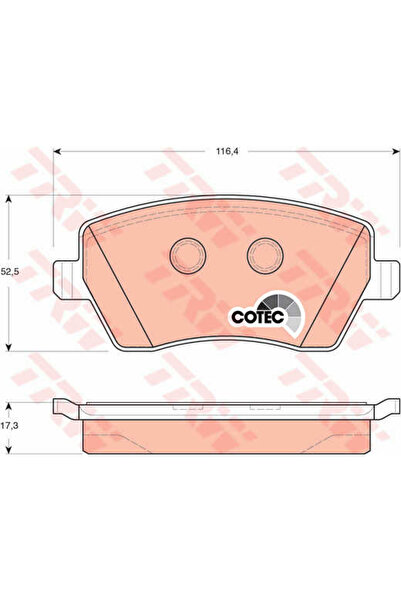TRW Σετ τακάκια φρένων, δισκόφρενο GDB3332