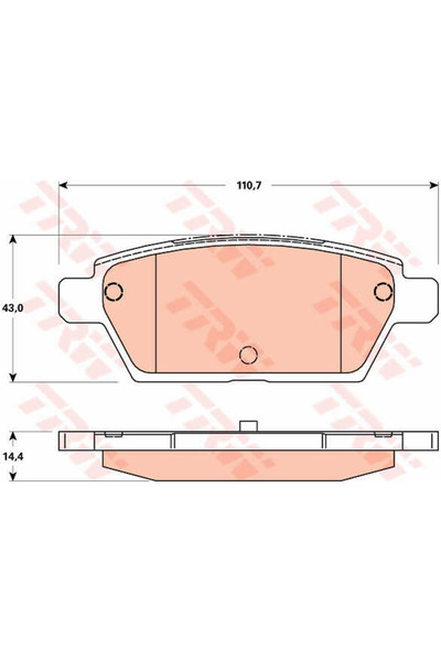TRW Σετ τακάκια φρένων, δισκόφρενο GDB3517