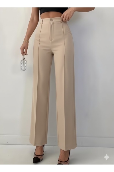 JANES Παντελόνι από ύφασμα με ψηλόμεσο ανδρικό κόψιμο σε μπορντό χρώμα