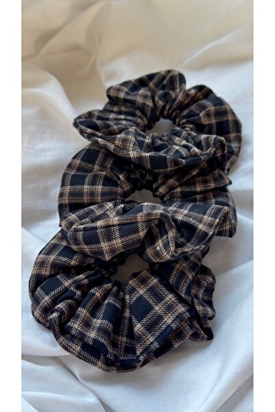 YOYYO 3-Pack Plaid Patterned Rubber Buckle - Winter Soft Flannel Scrunchie Ha...