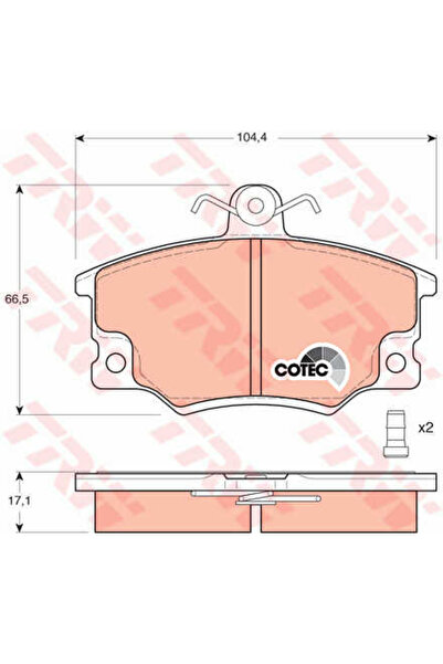 TRW Σετ τακάκια φρένων, δισκόφρενο GDB458