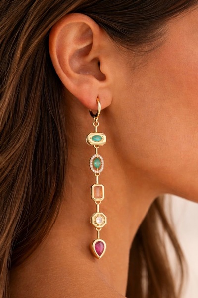 MEDJEWELRY 5 Element Y Küpe - Çelik I Sürpriz Küpe Hediye