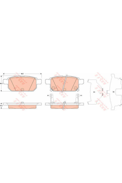 TRW Set plăcuțe de frână, frână pe disc GDB3529