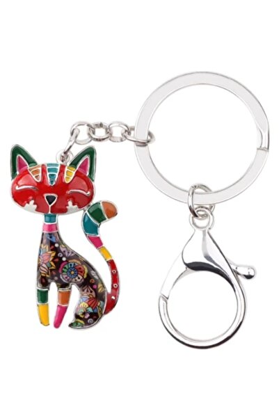 zerzembe Μπρελόκ με φιγούρα γάτας, μεταλλικό ανάγλυφο