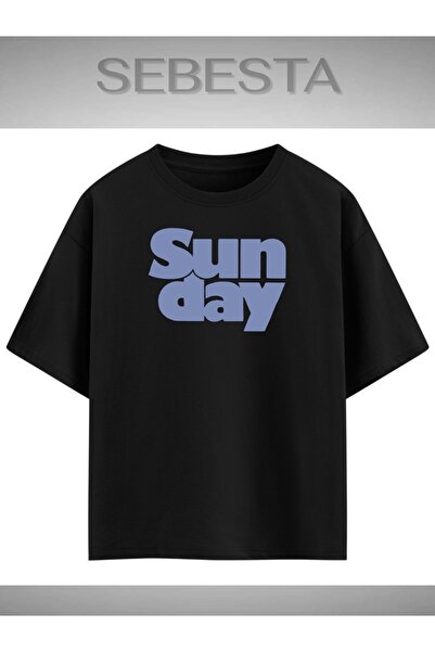 Sebesta Fashion تي شيرت Sun Day مطبوع بريميوم كبير الحجم