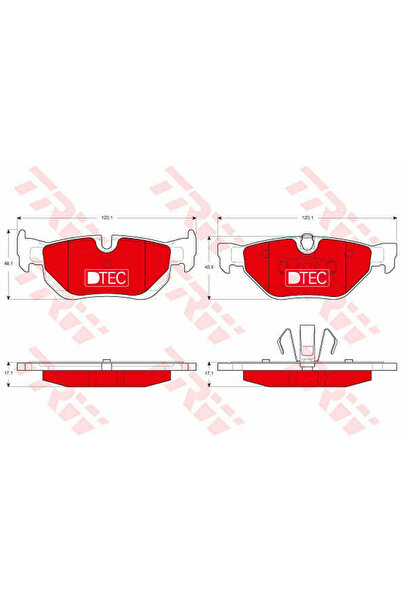 TRW Σετ τακάκια φρένων, δισκόφρενο GDB1626DTE