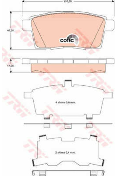 TRW Set plăcuțe de frână, frână pe disc GDB3472