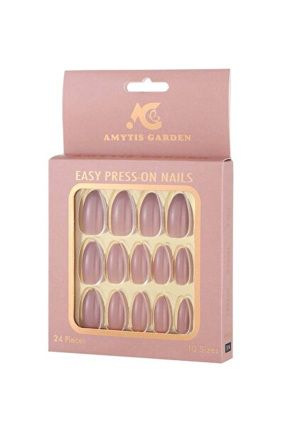 AMYTIS GARDEN Press On Nails 24PCS Mauve Nude Reusable Fake Nails Salon Manicure