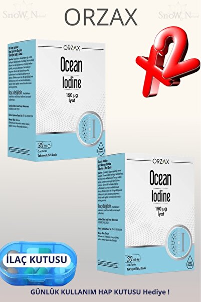 Ocean Iodine 150Mcg Iodine 30ml Drops 2 Pcs + Pill Box Gift