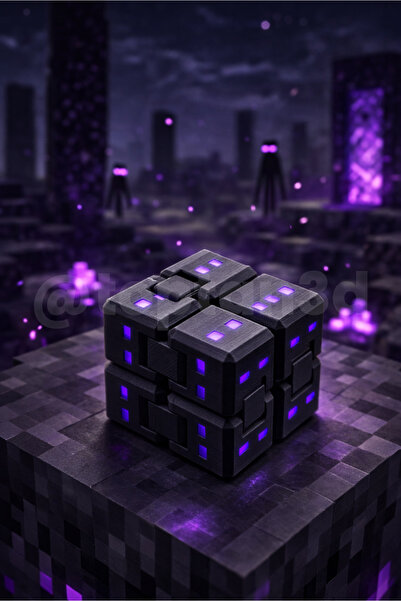 Toptan3D Enderman Minecraft Fidget - Minecraft Sonsuz Küp, Stres Küpü, Minecr...